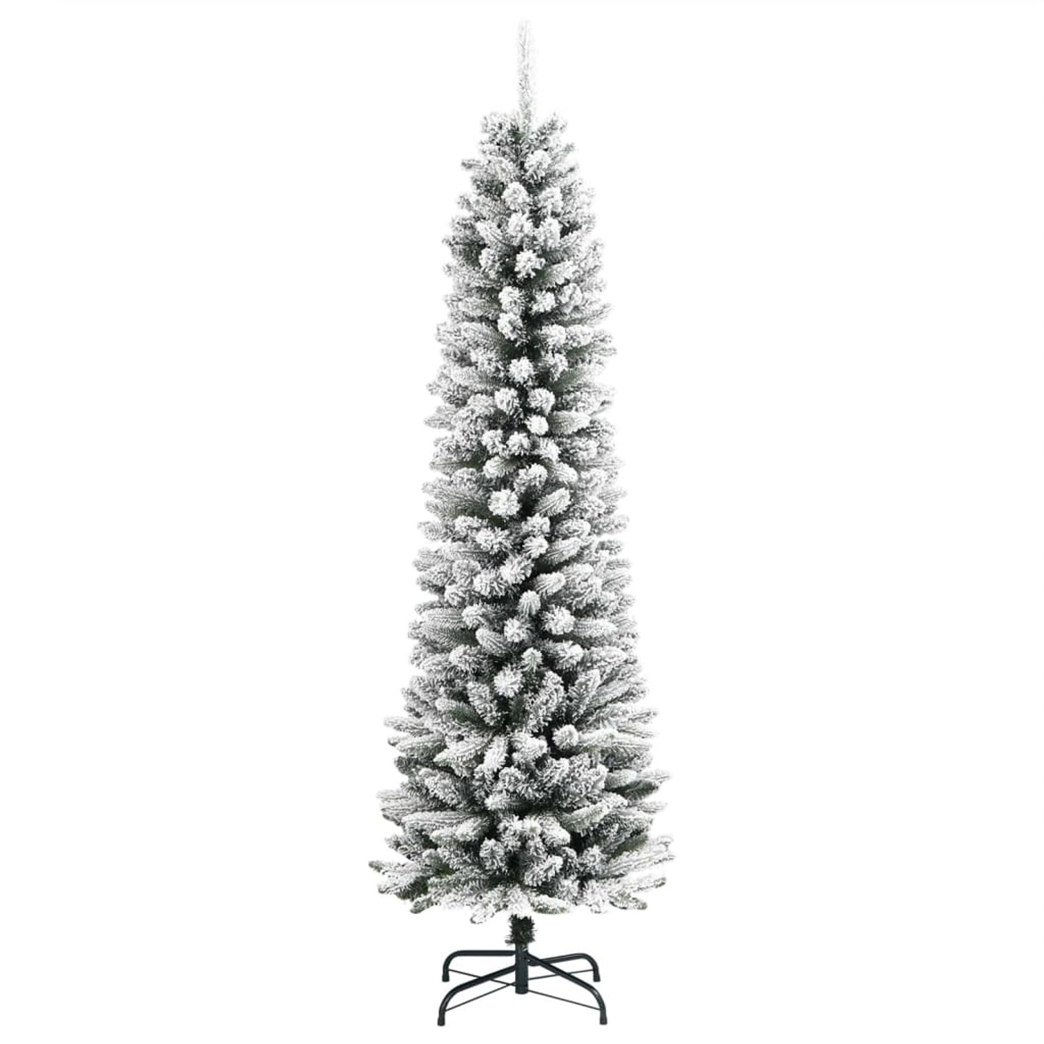 vidaXL Künstlicher Weihnachtsbaum Schlank mit Schnee 120 cm PVC & PE 4019685