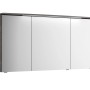 Pelipal Spiegelschrank Serie 4010, 142 cm breit, Graphit Dekor mit drei Spiegeltüren und Beleuchtung.