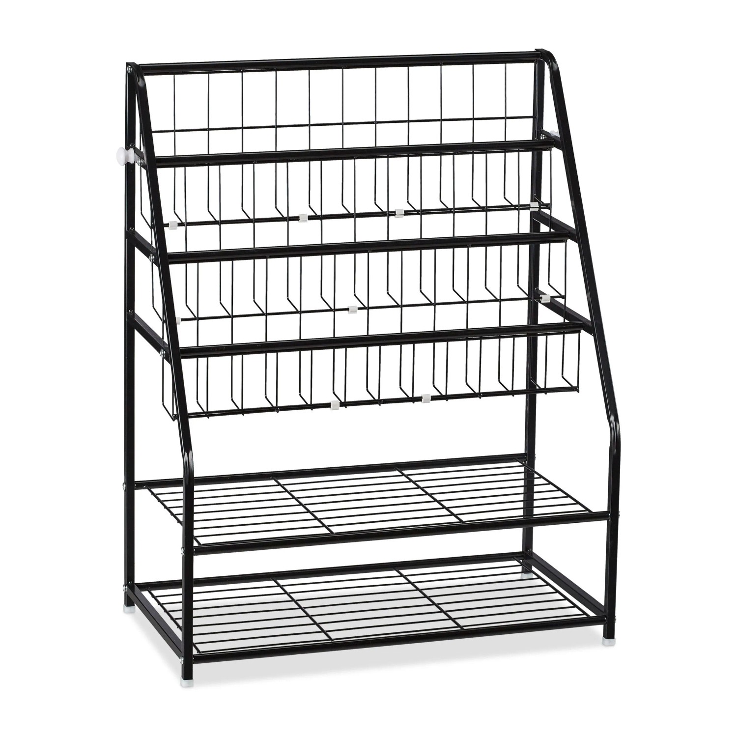 Relaxdays Zeitschriftenregal Metall Schwarz Freistehend 81 cm x 67 cm x 37 cm 3,6 kg