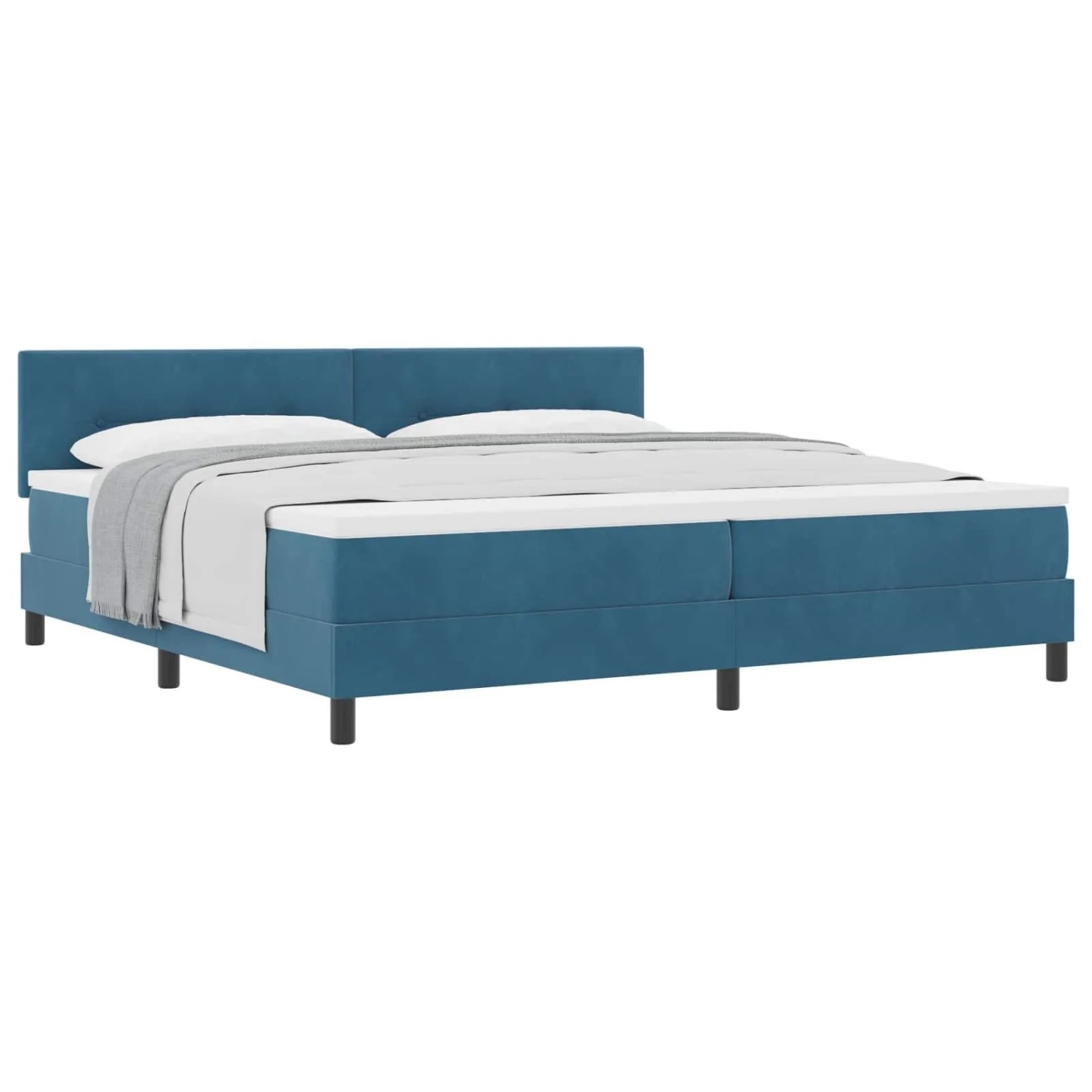 vidaXL Boxspringbett mit Matratze Dunkelblau 200 x 200 cm Samt 3339198