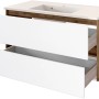 Held Möbel Einzelwaschtisch Bari 100 cm, weiß matt, mit zwei offenen Schubladen.