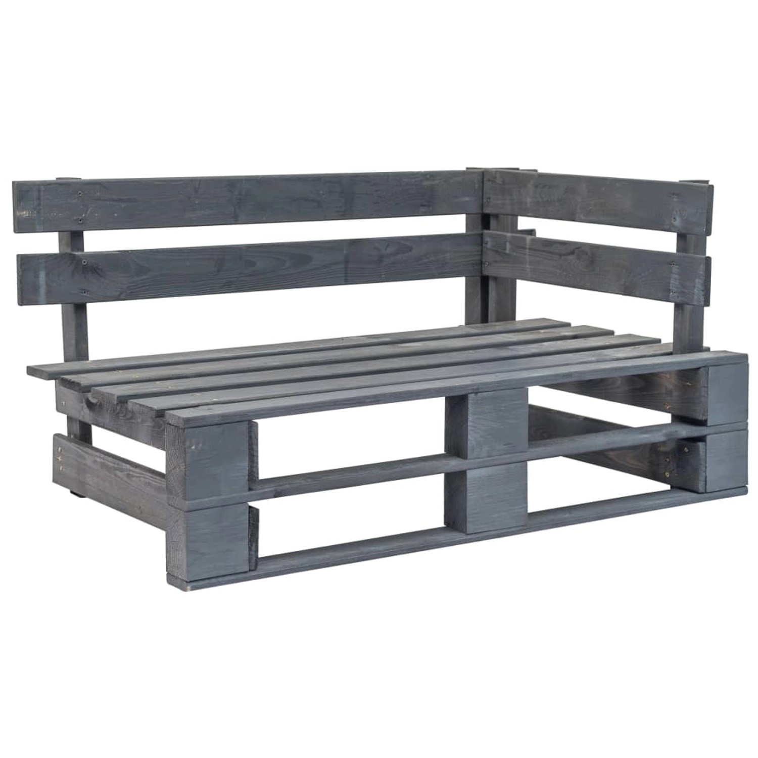 vidaXL Outdoor-Eckbank Paletten Holz Grau 44698