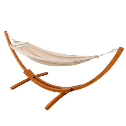 HOMAVO Hängematte mit Gestell & 2 Hängematte Maße 320x120x120 cm Beige