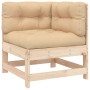 vidaXL Gartenmöbel: Eckteil des Lounge-Sets aus Kiefernholz mit beigen Kissen.