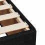Detailansicht Boxspringbett schwarz, Stoffbezug, Lattenrost. Bett für erholsamen Schlaf.