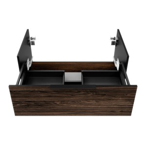 Fackelmann Waschtisch-Set B.Paris, Unterschrank offen, Schwarz Matt-Rigoletto Eiche Dekor.