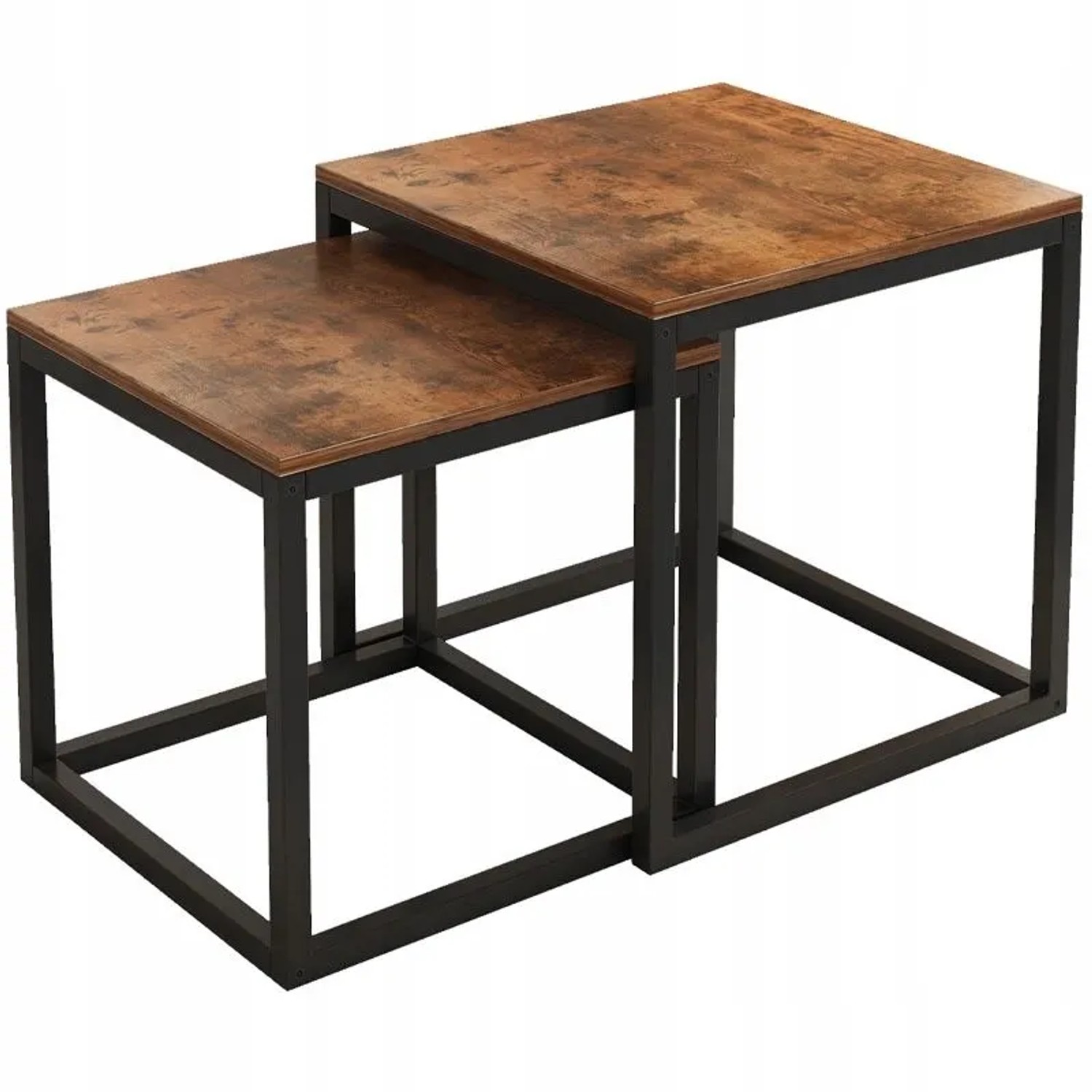 Rebiko 2-in-1-Couchtisch Ausziehbar Quadratisch Loft-Sofa Wohnzimmer Tischset