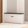 Rebiko Weißer Schuhschrank Mit Sitzfläche Und Stauraum Groß 2 Einlegeböden Zu Öffnen 100 Cm_6
