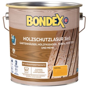 Dose Bondex Holzschutzlasur 3in1 Nussbaum, geeignet für Gartenhäuser, Zäune und mehr.