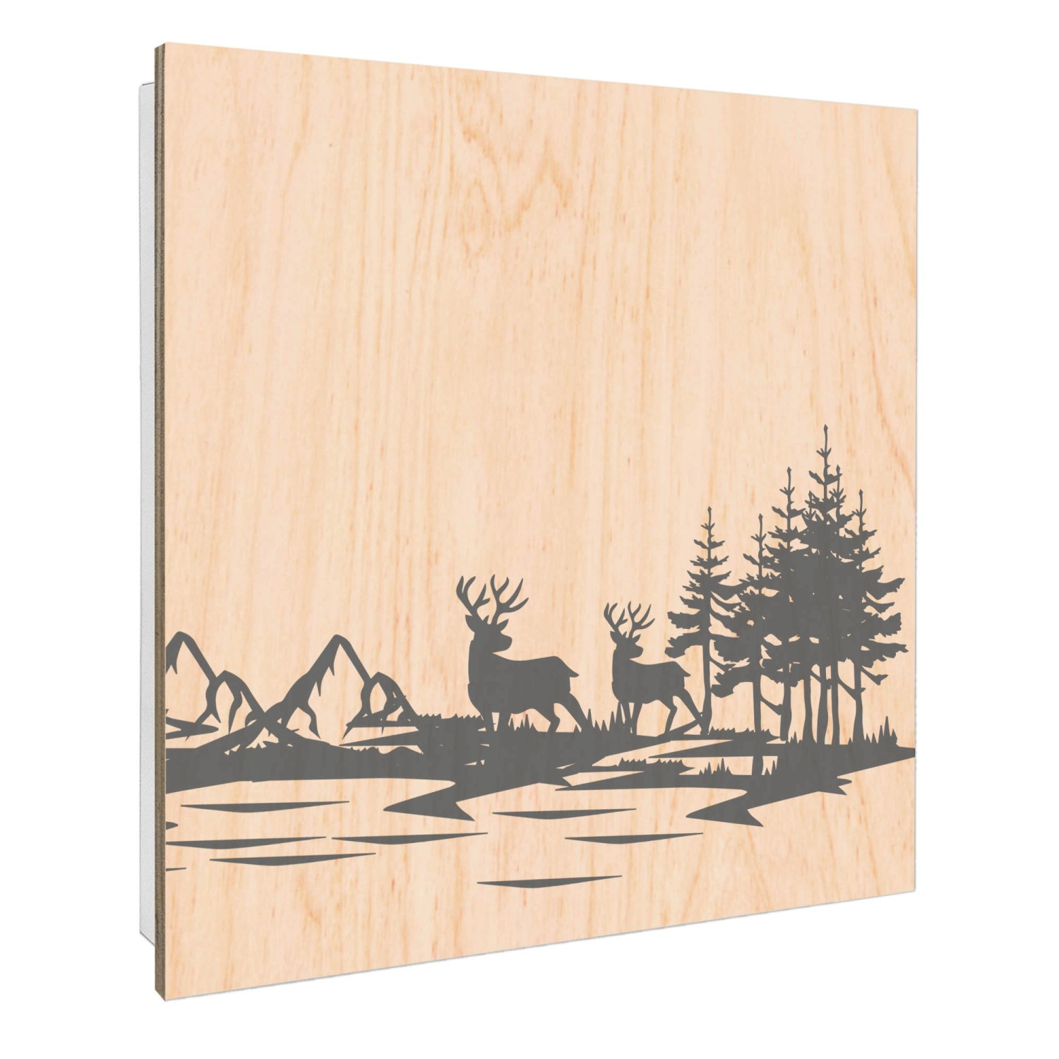 Banjado Schlüsselkasten mit Holzfront 30x30cm Weiß Scharnier Links 50 Haken günstig online kaufen