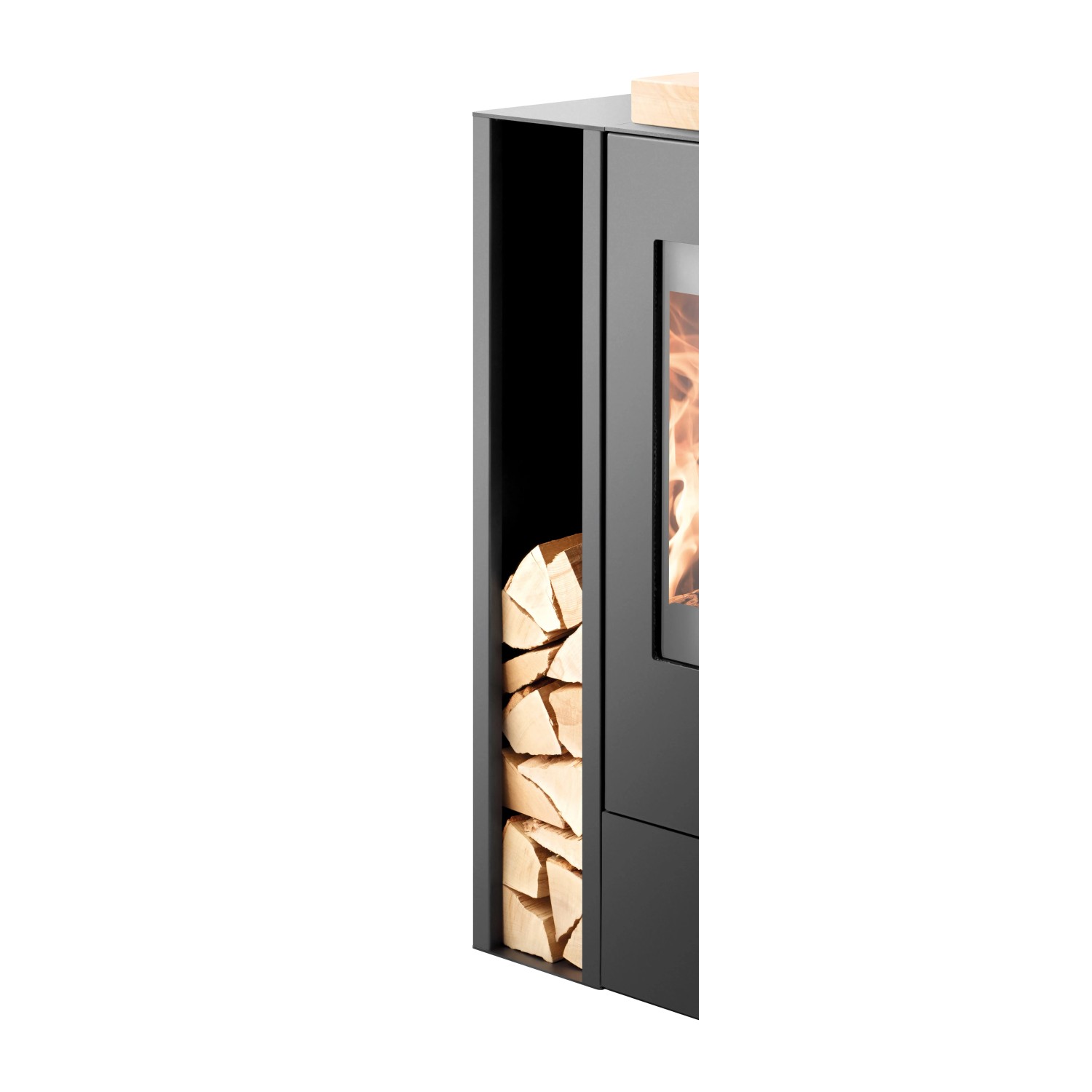Haas+Sohn Holzlagerfach Aruba für Kaminofen, Brennholzlagerung.