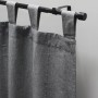 Gardinia Gardinenstangen-Set Kos, ausziehbar, 120-210 cm, schwarz-matt, mit grauer Schlaufengardine.