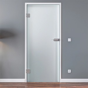 Levidor Glastür, 70,9x197,2 cm, satiniert, DIN-Links, für Büro/Studio.