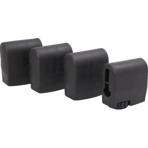 Sieger Fußkappen Set, 4 Stück, grau, 25x45 mm, für Gartenmöbel.