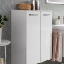 Fackelmann Bad-Hängeschrank Milano, weiß, 61 cm breit. Badezimmerschrank mit zwei Türen und Chromgriffen.
