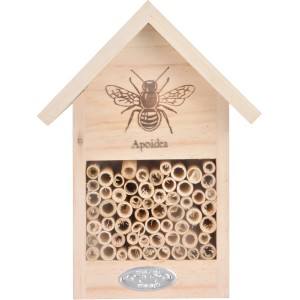Esschert Design Bienenhaus mit Silhouette, Nistplatz für Wildbienen aus FSC-Holz.