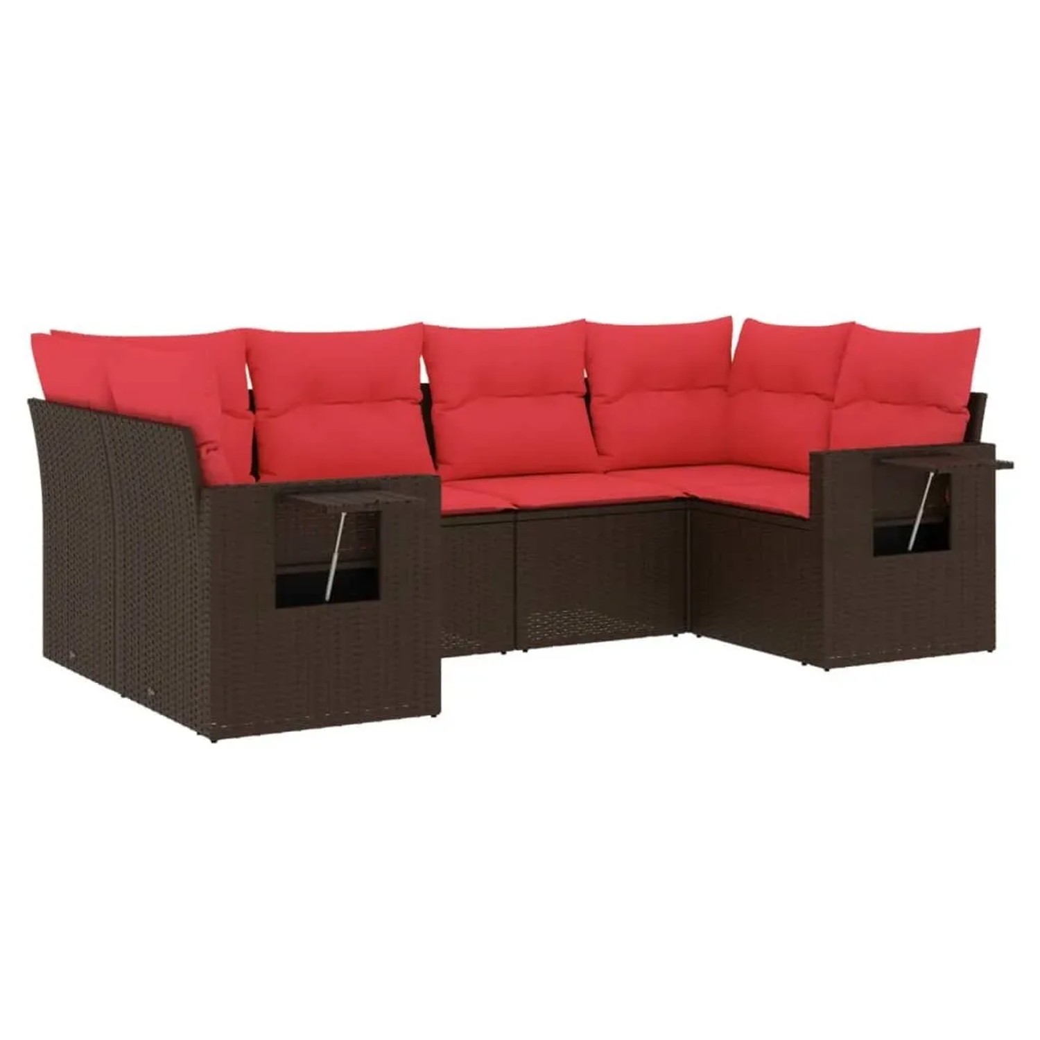 vidaXL 6-Tlg Gartensofa-Set mit Kissen Braun Polyrattan 3220583 günstig online kaufen