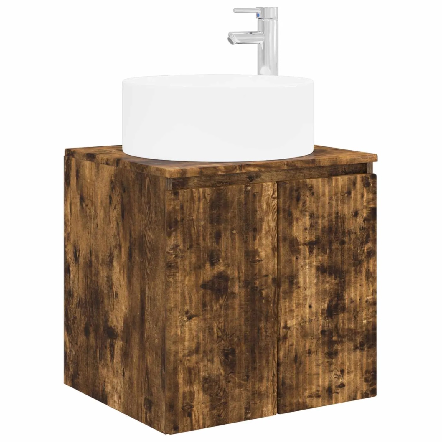 vidaXL Wandmontierte Waschbecken-Vanität Räuchereiche 890467