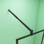Duschparadies 200cm Wandprofil mit Stabilisierungsstange Stabilisator Ausziehbar 70-120cm Für 6-10mm Glas Walk-in Dusche Glas Seitenwand Schwarz_3