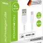 Schwaiger USB-A auf Micro-USB Kabel, weiß, zum Laden und Synchronisieren von Geräten.
