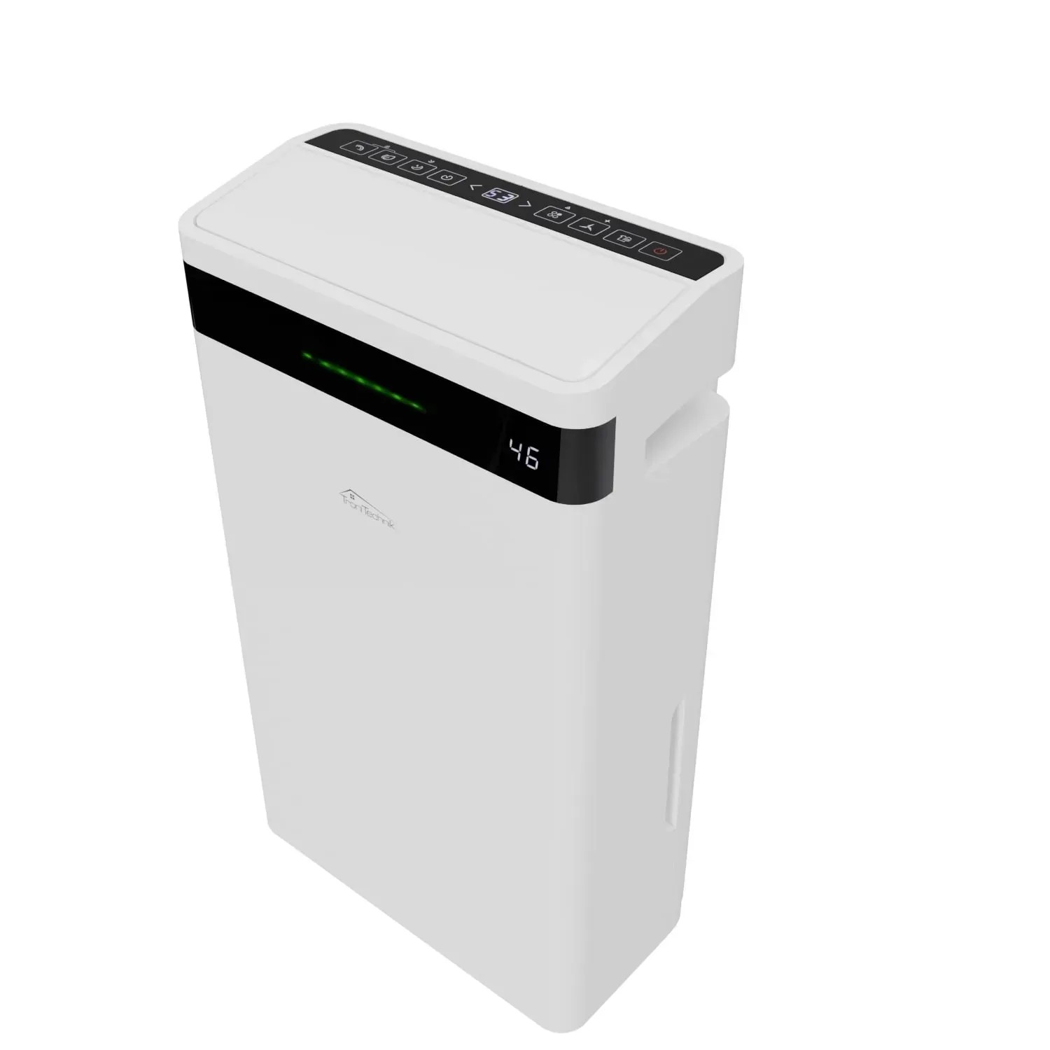 Weißer TroniTechnik Luftentfeuchter EF04 mit LED-Anzeige und Touch-Bedienfeld.