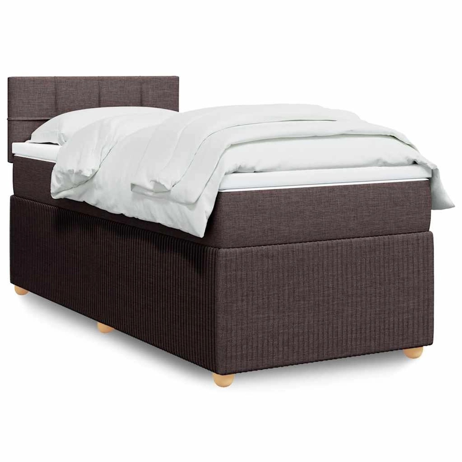 vidaXL Boxspringbett mit Matratze Dunkelbraun 100x200 cm Stoff 3289670 günstig online kaufen