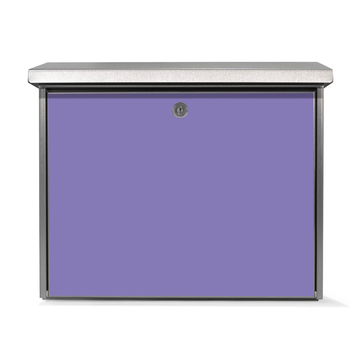 Banjado Edelstahl Briefkasten mit Lavendel Motiv, ohne Zeitungsfach.