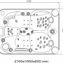 Draufsicht Home Deluxe Outdoor Whirlpool Beach Plus, Maße 210x155x83cm, für 2 Personen.
