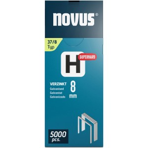 Novus Feindrahtklammern Superhart H 37, 8 mm, 5000 Stück, verzinkt.