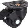 Schwarze Schwerlast-Lenkrolle Ø 65 mm mit Feststeller für Möbel und Werkstattwagen.
