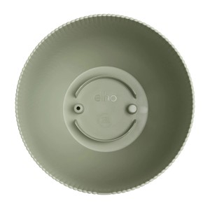 Elho Blumentopf Sereh, Ø 25 cm, grün, Unterseite mit Elho Logo und Wasserablauf.
