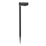 Eckige Philips Solar-Sockelleuchte Spiess Vynce, 1,5 W, 2700 K. Schwarze Wegeleuchte mit Erdspieß.