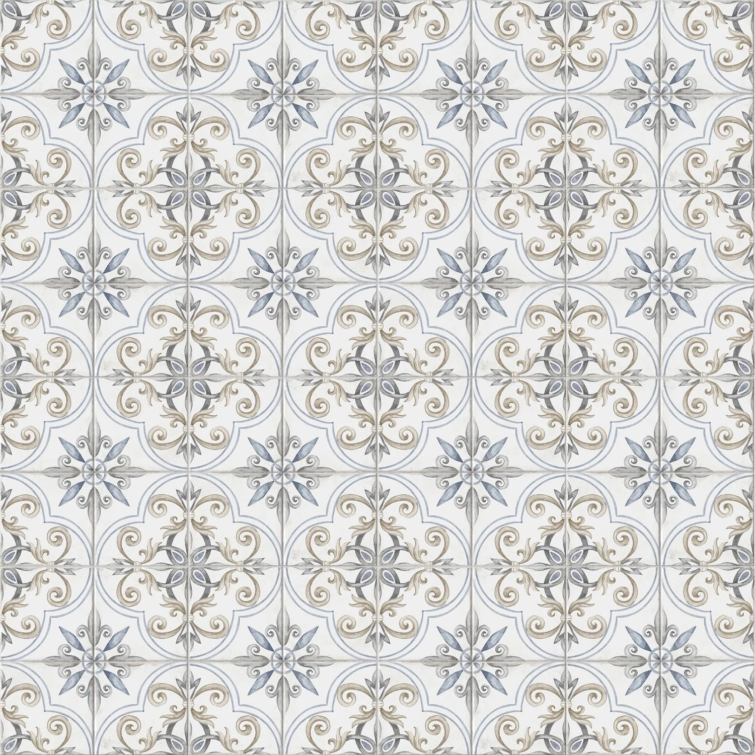 Cersanit Bodenfliese Albergo Grace Multicolour, Feinsteinzeug, Patchwork-Muster, 42x42 cm.
