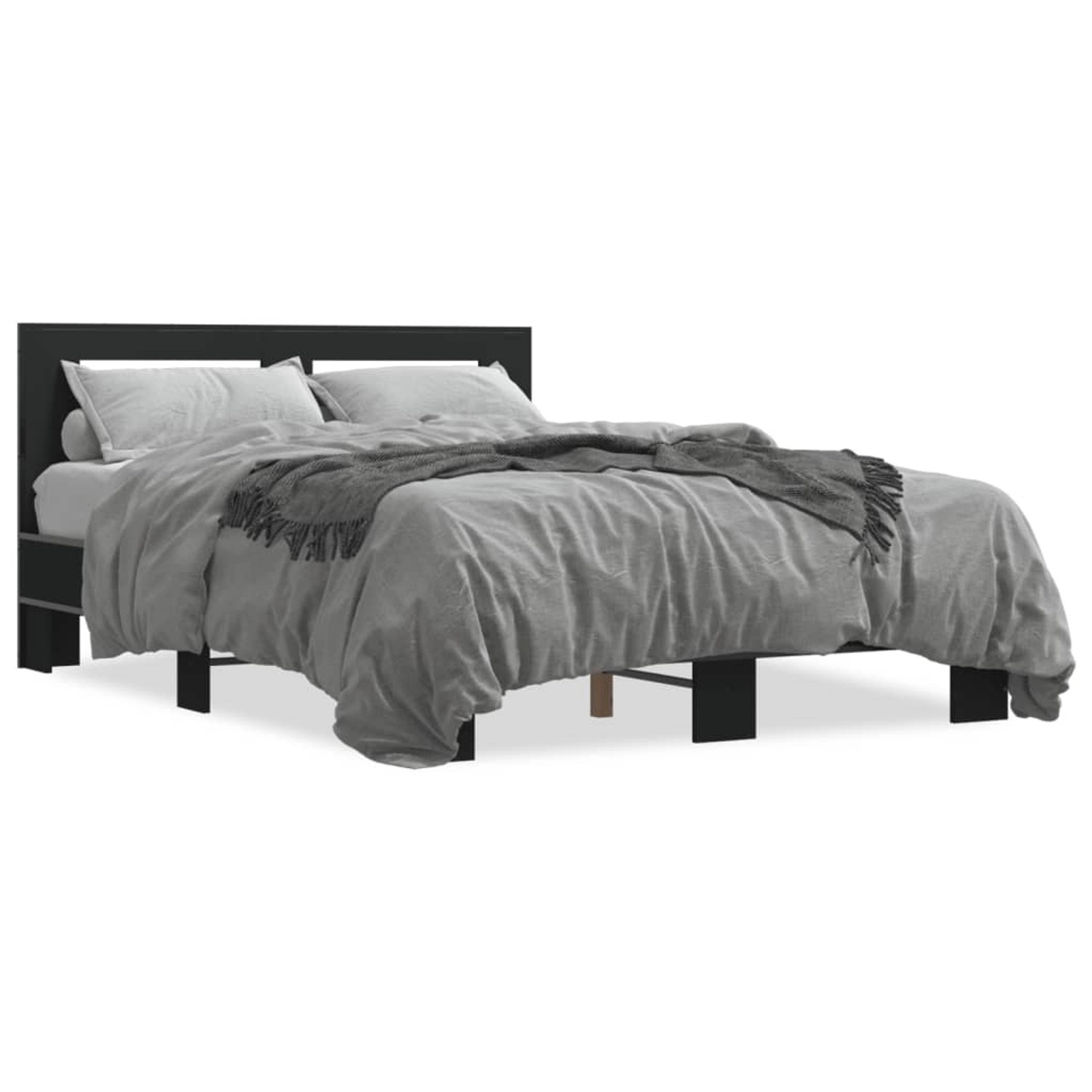 vidaXL Bettgestell Schwarz 140x200 cm Holzwerkstoff und Metall 3280102