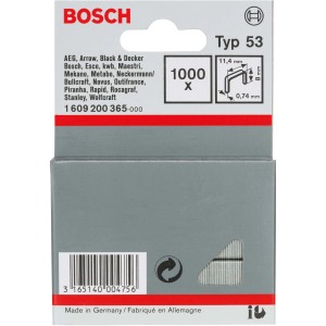 Bosch Feindrahtklammern Typ 53, 1000 Stück, 8 mm. Geeignet für Tacker, zum Befestigen von dünnen Materialien.