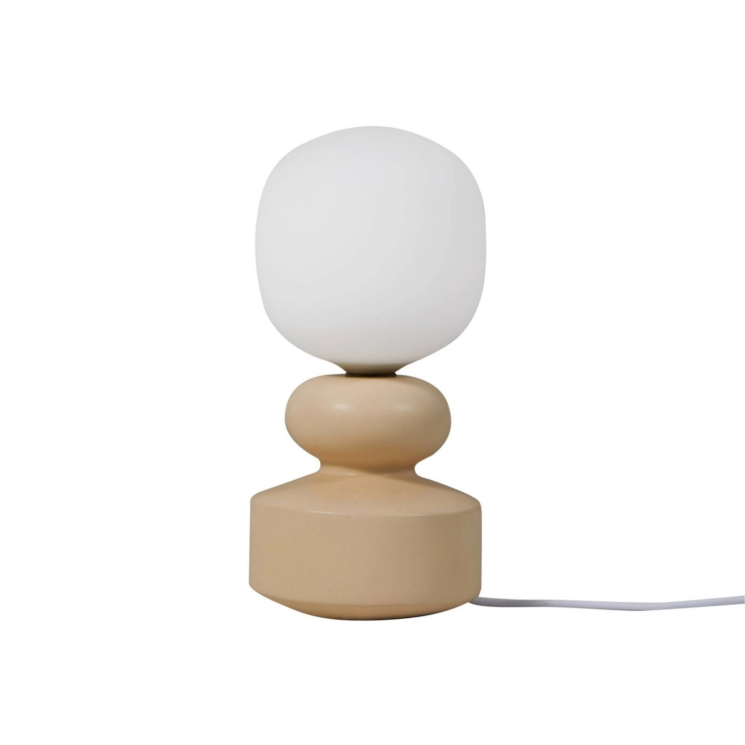 Lucande Tischlampe Fidelo 10025873 Skandinavisch in Gelb aus Keramik 1-flammig E14 Wohnzimmerleuchte