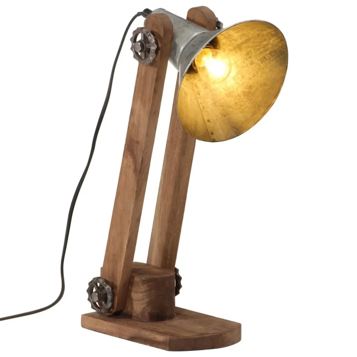 vidaXL Schreibtischlampe 25 W Vintage-Silbern 23x13x52 cm E27 371904