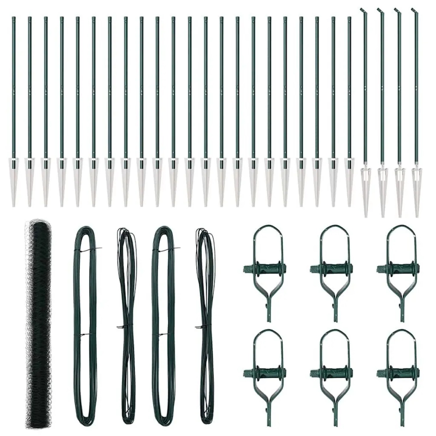 vidaXL Zaunpfosten Grün 50 x 1,5 m 36 mm Maschenweite Stahl und PVC 3353144 günstig online kaufen