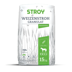 Stroy Strohgranulat Einstreu, 15kg Sack für Kleintiere. Hygienische Tierhaltung mit hoher Saugfähigkeit.