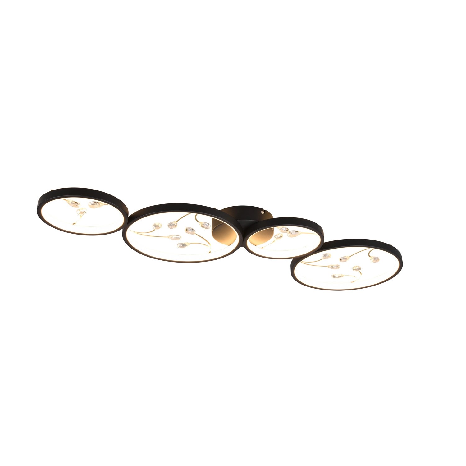 Trio LED-Deckenleuchte Groovy 1-flammig Schwarz Matt Ø 95,5 cm