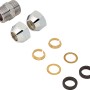 Quetschverschraubung Ø 10 mm, gerade, aus Messing mit Dichtungen und Einlegescheiben.