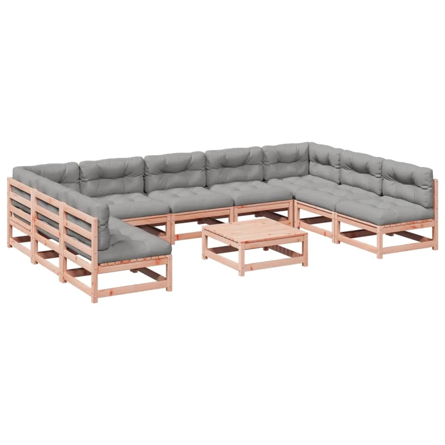vidaXL 10-Tlg Garten-Sofagarnitur mit Kissen Massivholz Douglasie 3299598 günstig online kaufen