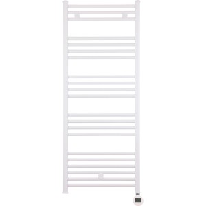 Weißer, elektrischer Badheizkörper Winterberg, 600 W, 120x60 cm. Heizkörper mit horizontalen Heizstäben.