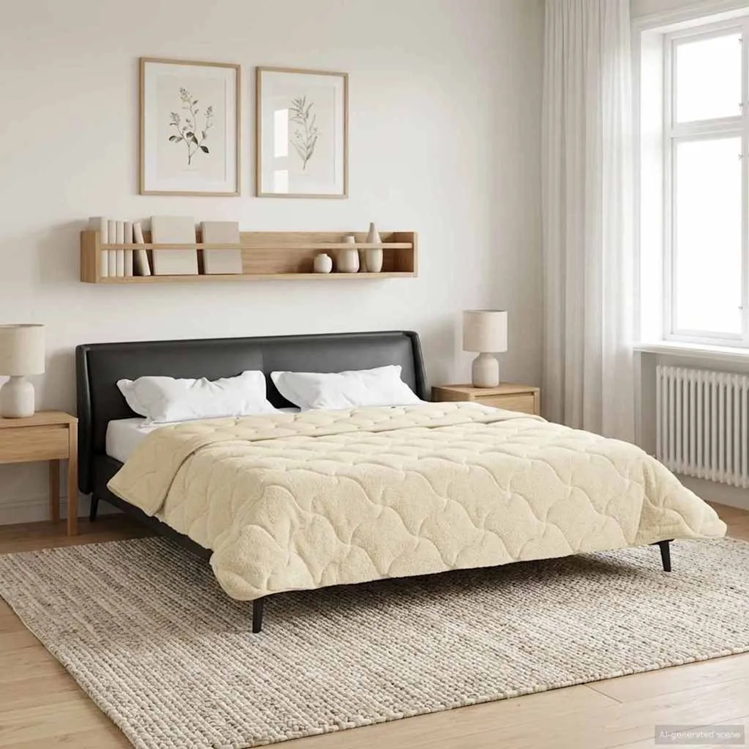 vidaXL Sommerdecke Creme 200 x 220 cm Mikrofaser und Teddy-Fleece 42026225_4
