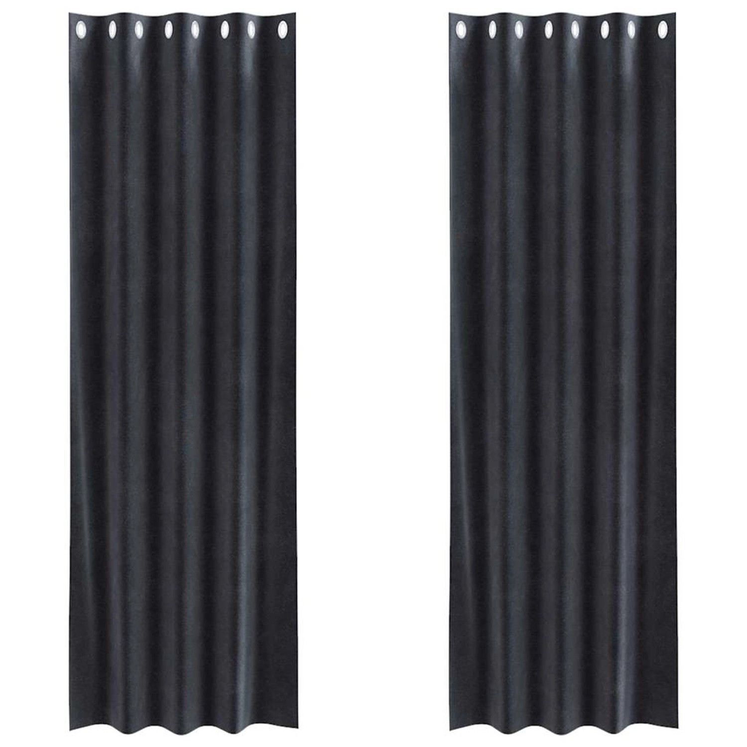 vidaXL Vorhänge 2 Stk Dunkelgrau 140 x 225 cm Samt 4107225 günstig online kaufen