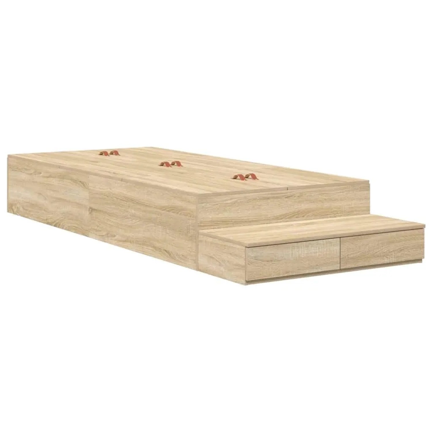 vidaXL Aufbewahrungsbettgestell Sonoma-Eiche 75 cm Holzwerkstoff 3335679 günstig online kaufen