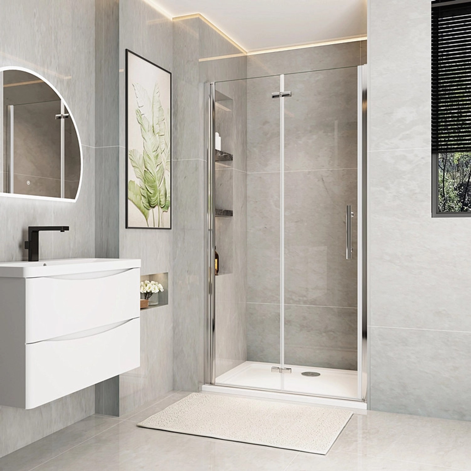 Duschparadies Duschtür Nischentür Falttür 70x185cm,Chrome,6mm Nano Glas Dusche_2