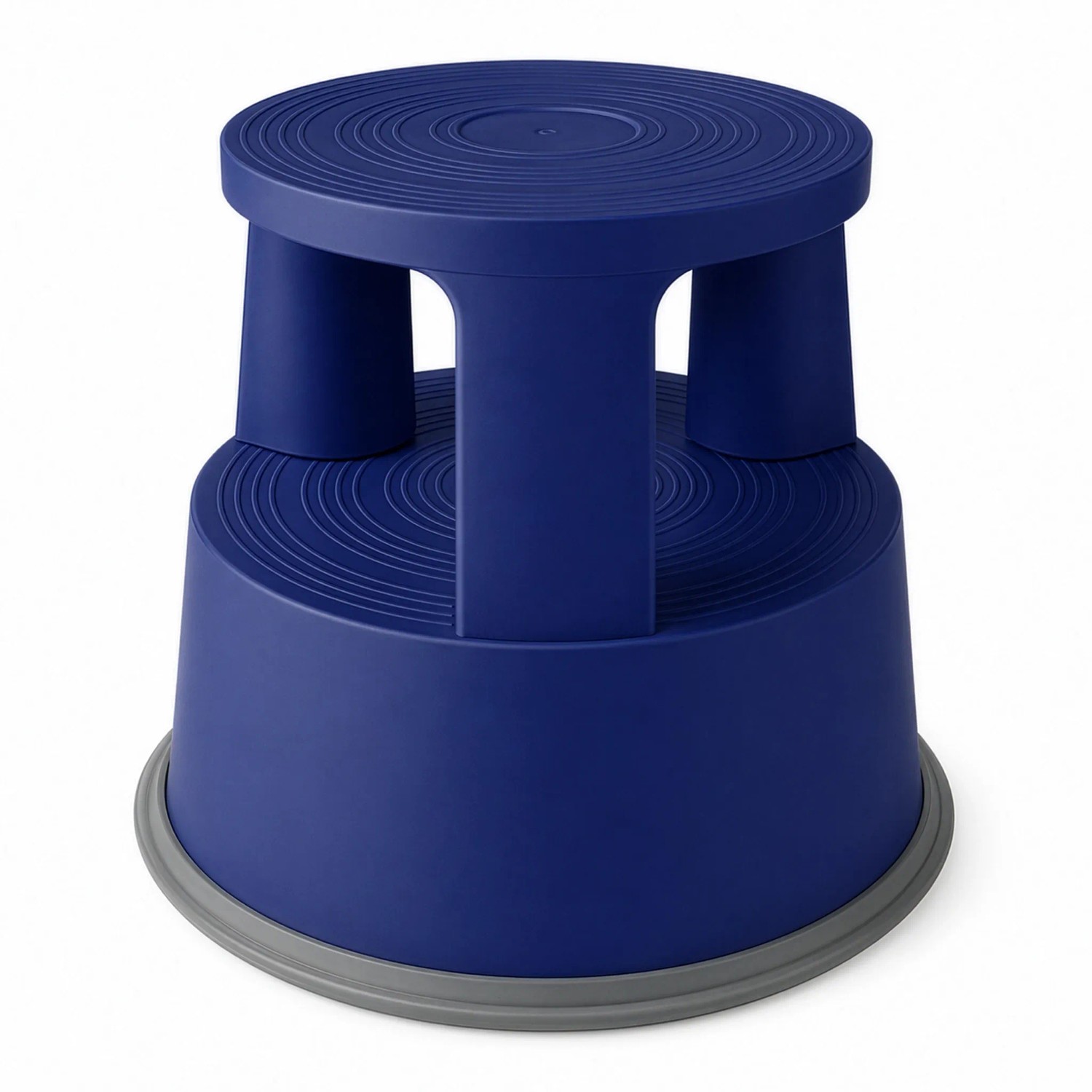 Floordirekt Rollhocker Elefantenfuß Kunststoff Tritthocker mit Rollen Rutschfest Blau