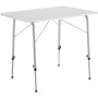 Grauer Tectake Campingtisch Julian, klappbar, 80x60cm. Furnierte MDF-Platte, höhenverstellbare Aluminiumbeine.