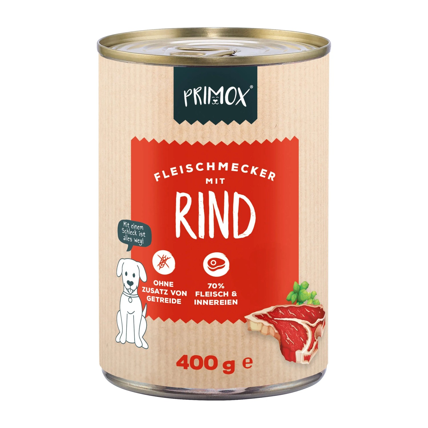 Primox Hunde-Nassfutter Fleischmecker mit Rind 400 g